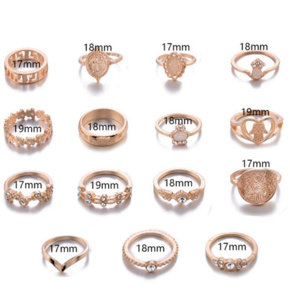 15 piece Boho chic ring set - Picture 4 of 5